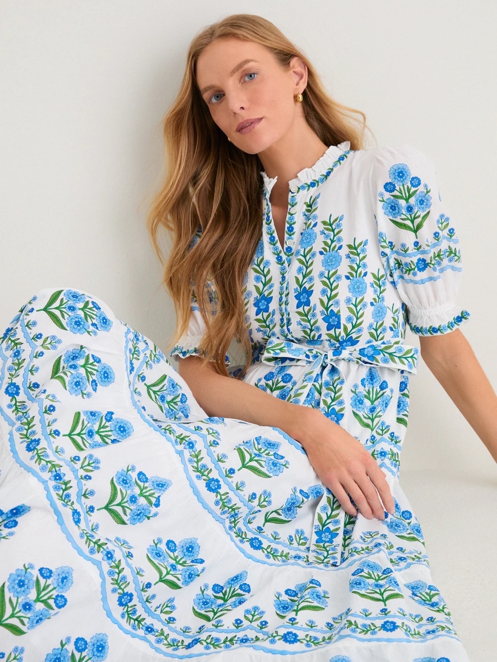 NWT! Tuckernuck x Pink City Prints Matilda Dress in Lapis Meadow - Picture 2 of 7